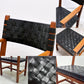 北の住まい設計社 KITANOSUMAISEKKEISHA ラスティック チェア RUSTIC CHAIR アームチェア レザー 本革  ブラック カエデ x ナラ材 廃番 C ●