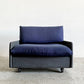 カッシーナイクスシー Cassina ixc. カレス CARESS 1シーターソファ 1人掛け ファブリック グレー×ネイビー モールドウレタン キャスター付 参考価格28万円 廃番 A 〓