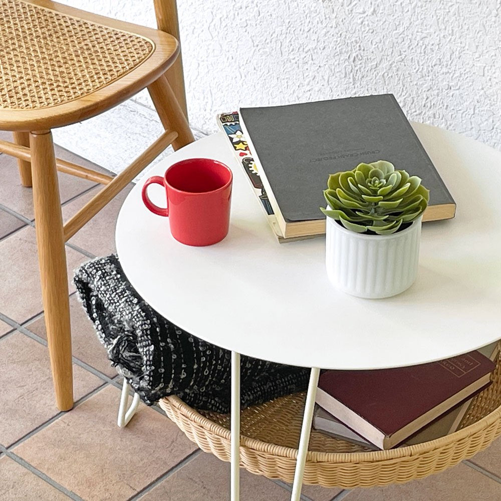 イデー IDEE ワラビー ローテーブル WALLABY LOW TABLE ラウンド スチール ラタン ナチュラルモダン ◇
