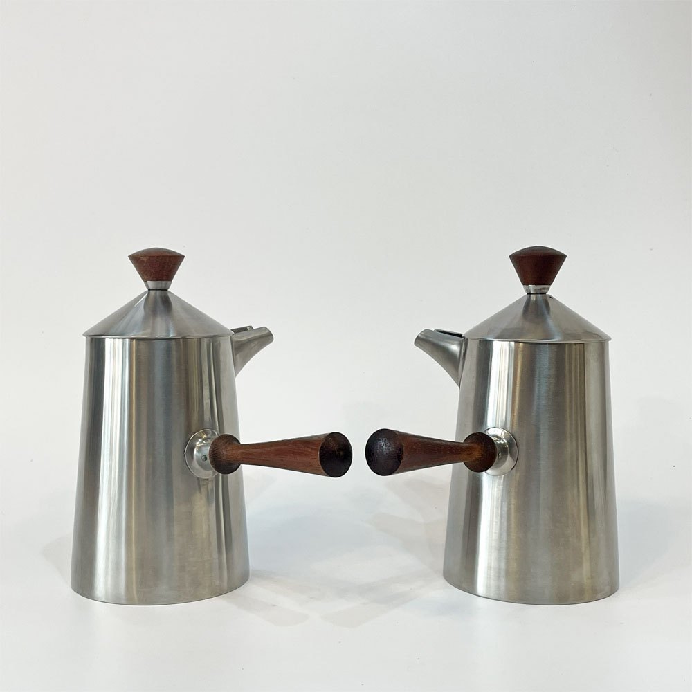 オールドホール Old Hall カムデン CAMDEN カフェオレポット 左右ペア ステンレス × チーク材 ロバート・ウェルチ 英国ビンテージ 旧J&Jウィギン ★