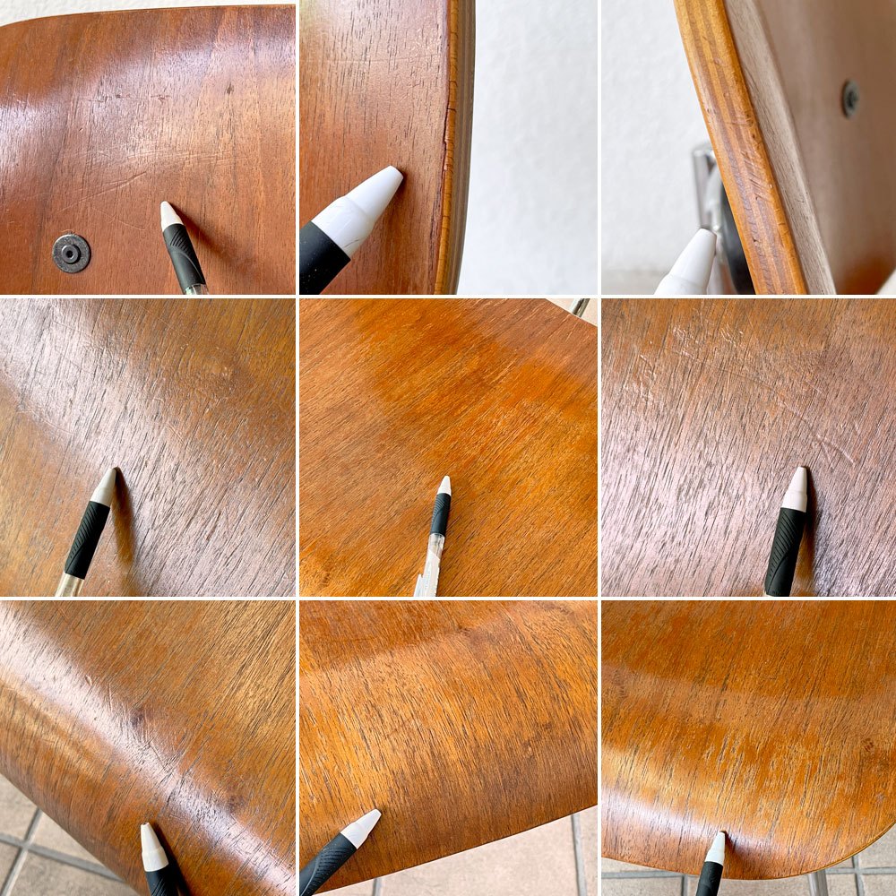 ハーマンミラー Herman Miller プライウッドダイニングチェア DCM ウォールナット メタルレッグ 90's ビンテージ C&R イームズ ミッドセンチュリー ◇