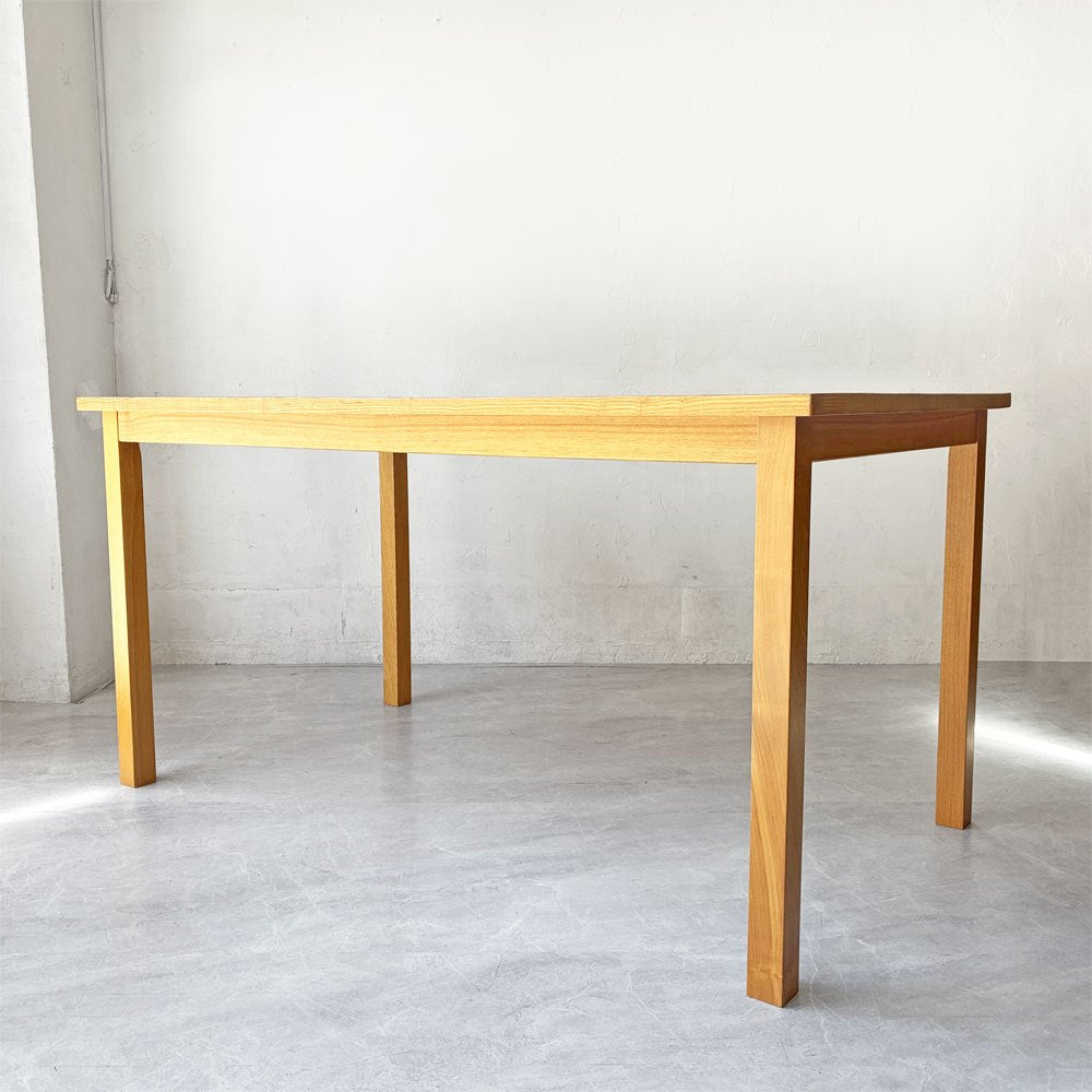 無印良品 MUJI 木製テーブル ダイニングテーブル タモ材 無垢集成材 W140cm  ナチュラルデザイン 廃盤 ★