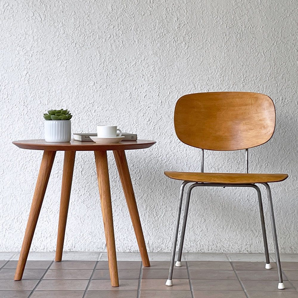 柏木工 KASHIWA セレクション SELECTION サイドテーブル JYT49 オーク材 Φ60ｘH55cm ◇