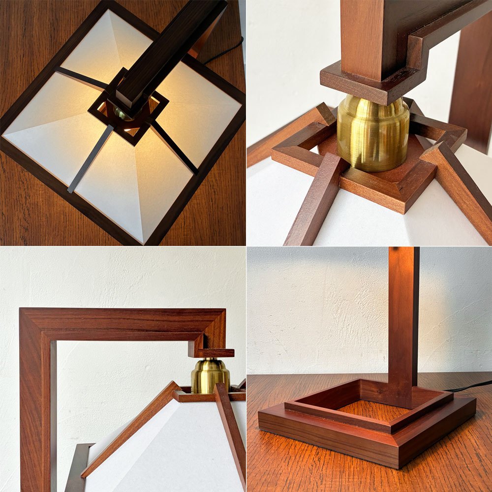 ヤマギワ YAMAGIWA タリアセン1 ミニ TALIESIN1 MINI 322S7314 ウォールナット材 E17 フランク・ロイド・ライト FRANK LLOYD WRIGHT 美品 定価￥110.000- ★