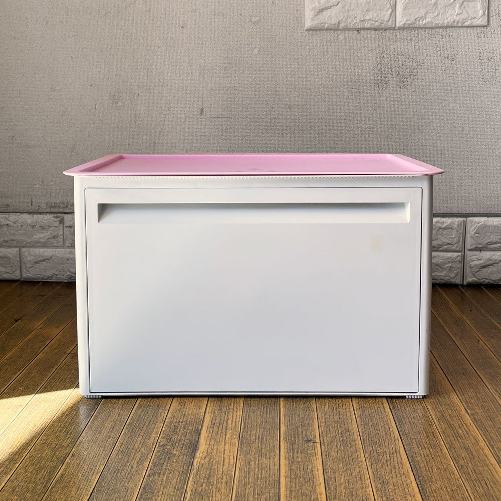 タッパーウェア Tupperware マルチオーガナイザー ワイド ドロップダウンドア ピンク×ホワイト ◎