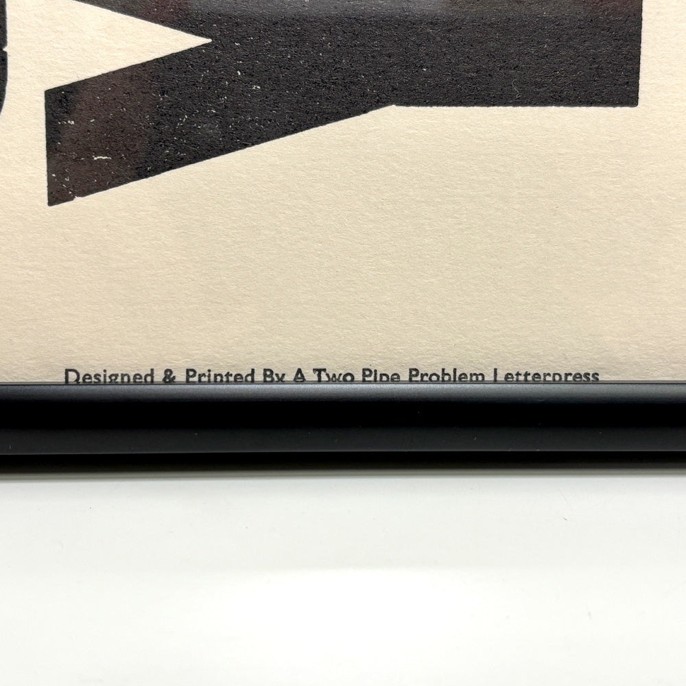 ア・トゥー・パイプ・プロブレム A TWO PIPE PROBLEM SHUT YOUR EYES AND SEE アートポスター ステファン・ケニー Stephen Kenny 活版印刷 アルファベット W22.5cm 120/250 サイン入り 額装品 ●