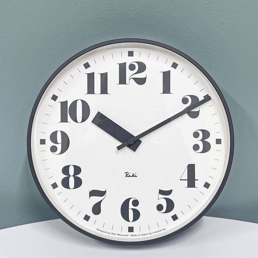 レムノス Lemnos リキ パブリック クロック RIKI PUBLIC CLOCK WR17-06 25.6cm 掛け時計 ウォールクロック クォーツ アルミ ガラス 渡辺力 日本製 ◎