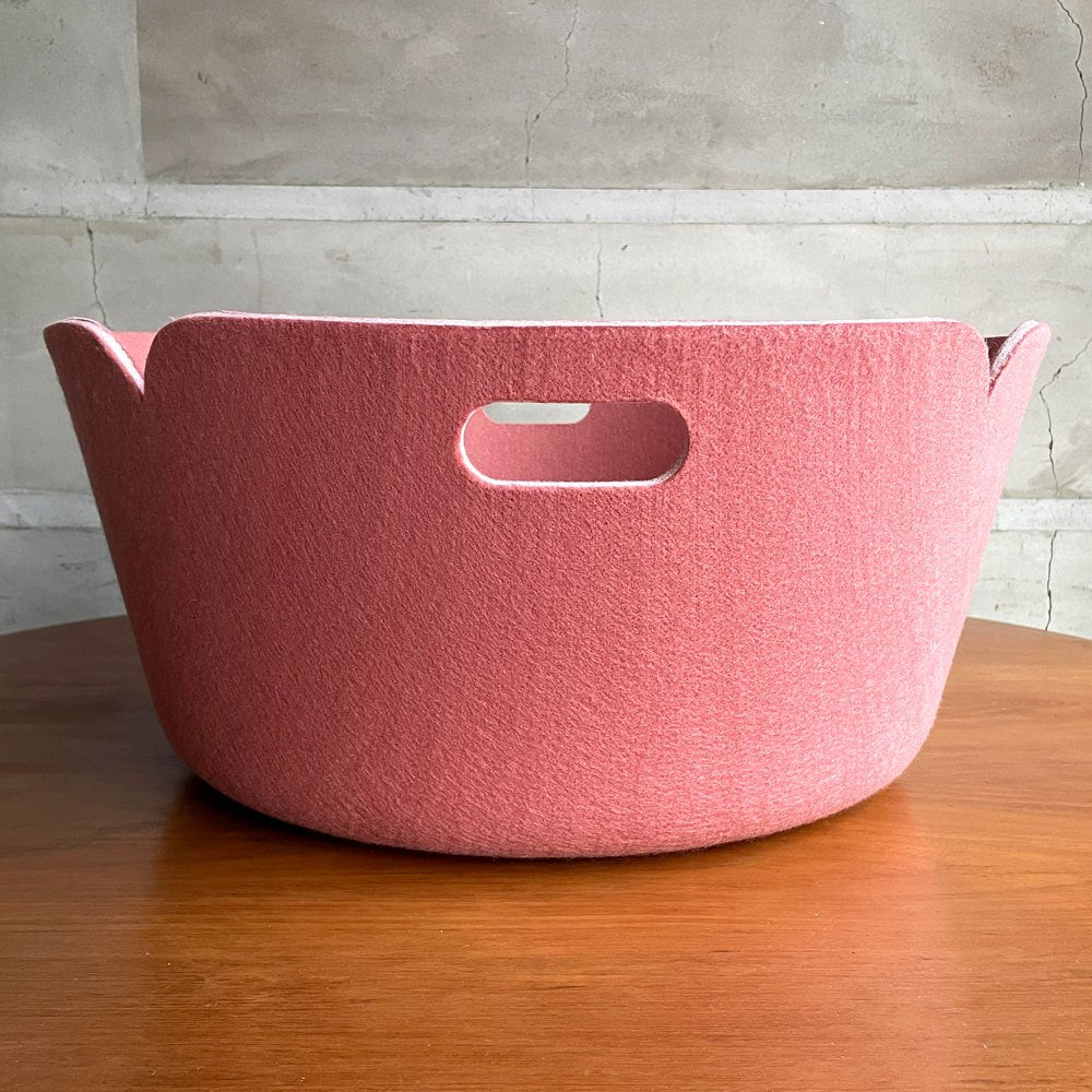 ムート MUUTO レストアバスケット RESTORE BASKET ラウンド フェルト地 ピンク ミカ トルバネン デンマーク 定価27,500円 ♪