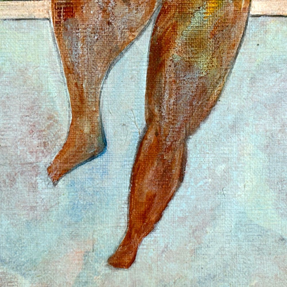 佐藤剛外 油彩画 窓辺の裸婦 油絵 洋画家 童話作家 自由美術協会会員 日本美術家連盟会員 額装品 ●