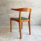 ウッドユウライクカンパニー WOOD YOU LIKE COMPANY アイチェア クッション AI CHAIR ハーフアームチェア チェリー無垢材 ファブリック グリーン 座面張替済 B ♪