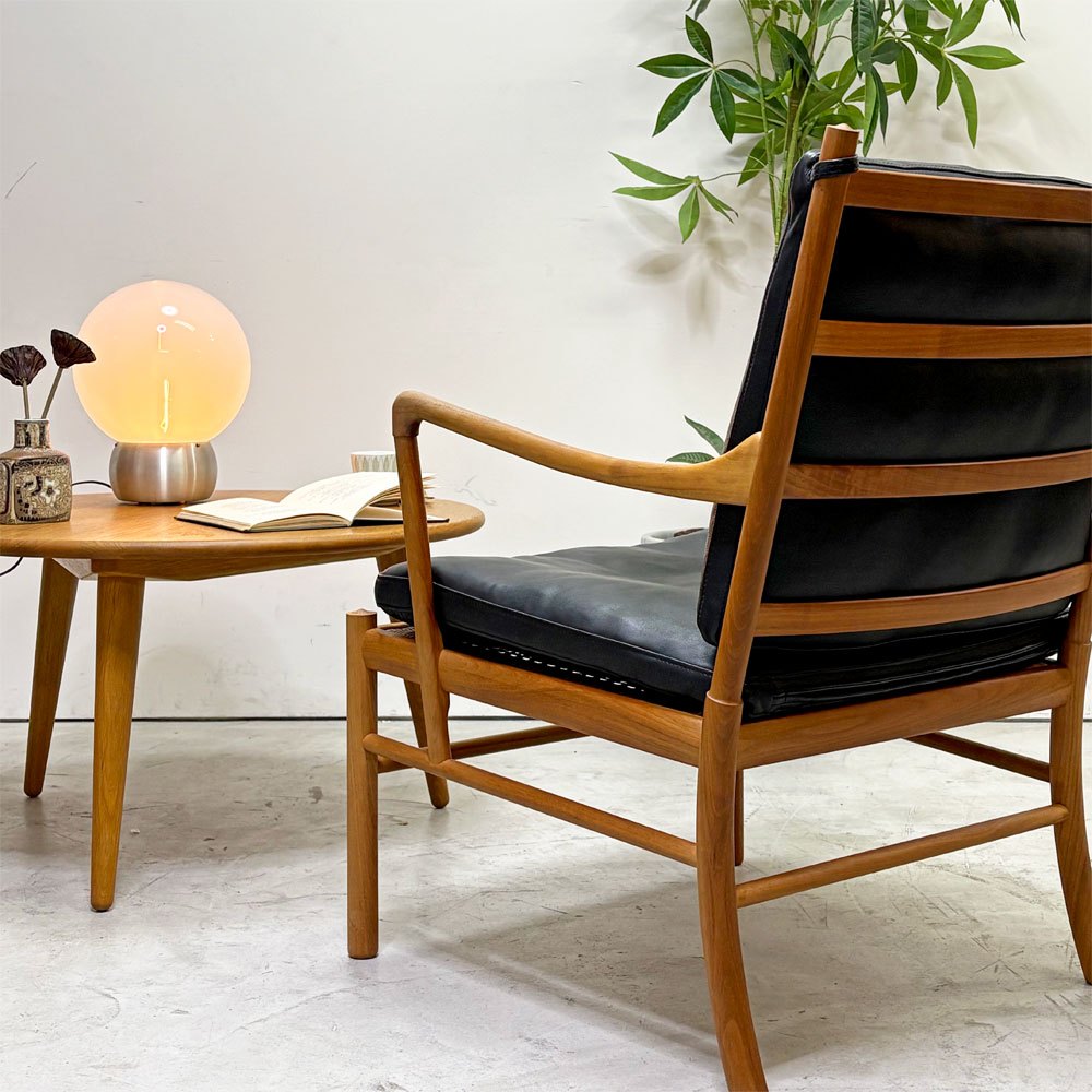カールハンセン＆サン Carl Hansen & Son OW149 コロニアルチェア ラウンジチェア ウォールナット材 本革 ブラック オーレ・ヴァンシャー ●