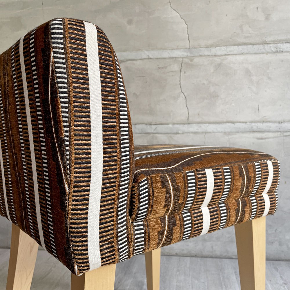 イデー IDEE ローバックチェア LOW BACK CHAIR ダイニングチェア メープル材 ミッドセンチュリーテイスト 受注生産品 廃番生地 希少 ♪