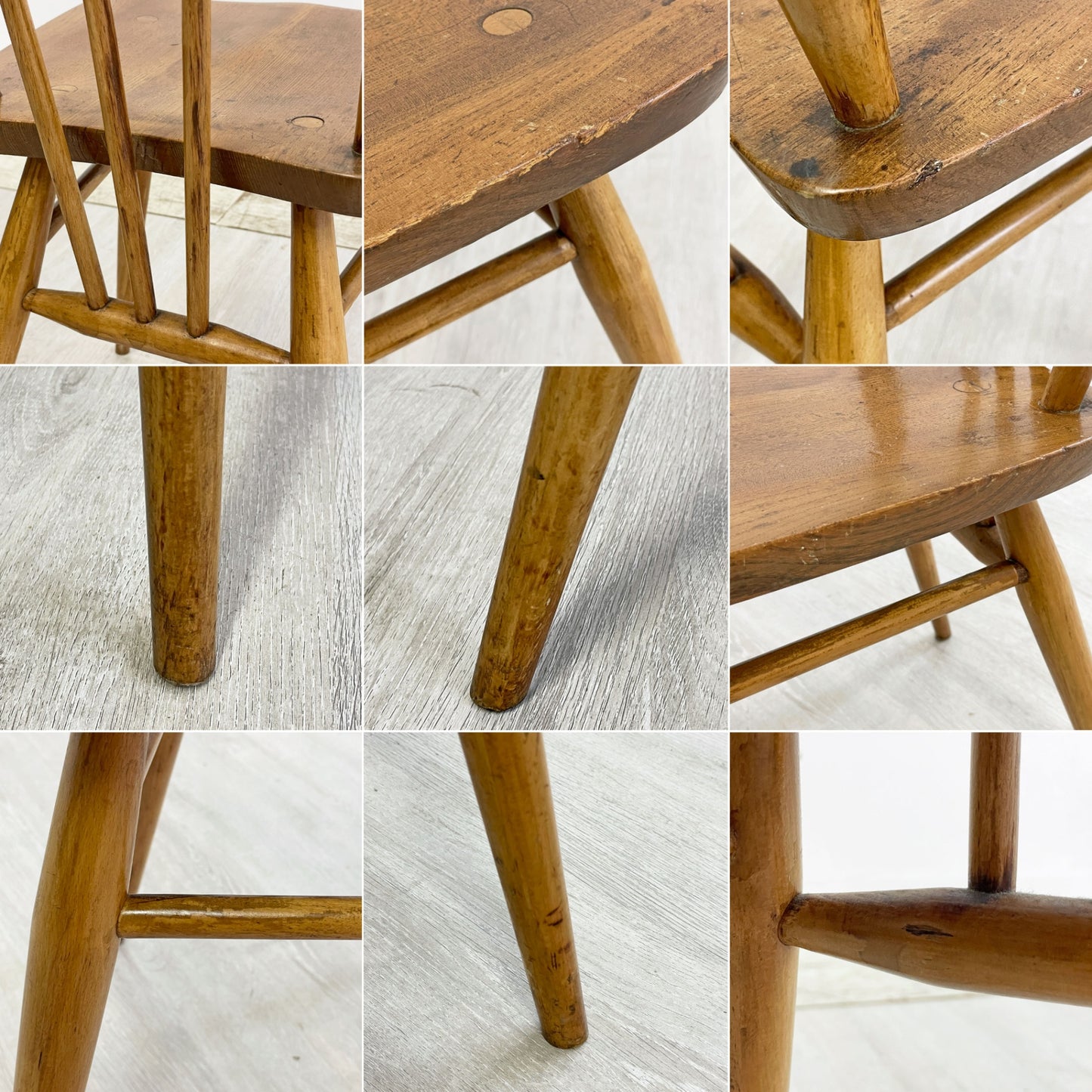 アーコール Ercol スティックバックチェア ダイニングチェア エルム材 UKビンテージ Vintage 英国家具 ●