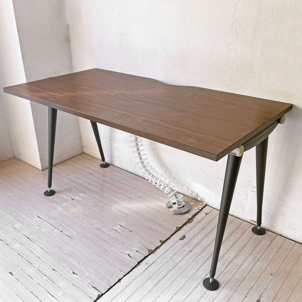 ハーマンミラー Herman Miller アバックエンバイロメンツ ABAK ミーティングテーブル デスク W140cm ウォールナットカラー ケーブルスパイン付き ティム・ウォレス ★