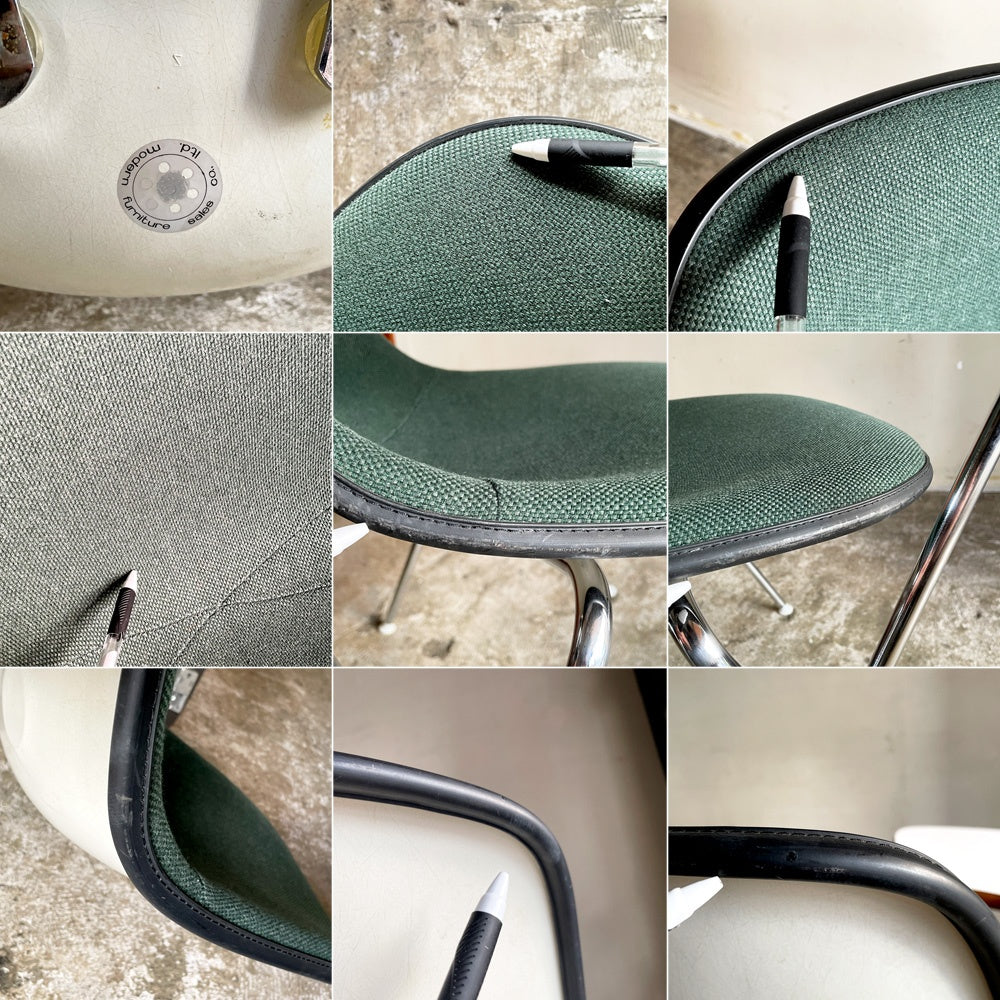 ハーマンミラー Herman Miller サイドシェルチェア セカンド 2nd ビンテージ アプホルスター スクールベース 肘掛けテーブル付 イームズ ミッドセンチュリー A ■