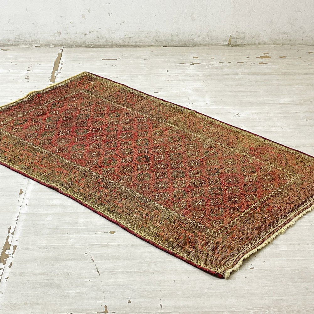 ビンテージ Vintage トライバルラグ ビンテージラグ 160×100cm レッド イラン トルクメニスタン ●