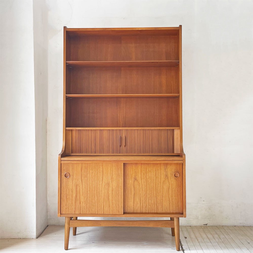 ボーンホルムス・モーベルファブリック Bornholms Mobelfabrik チーク材 ライティングビューロー ブックシェルフ キャビネット Johannes Sorth 北欧ビンテージ ★