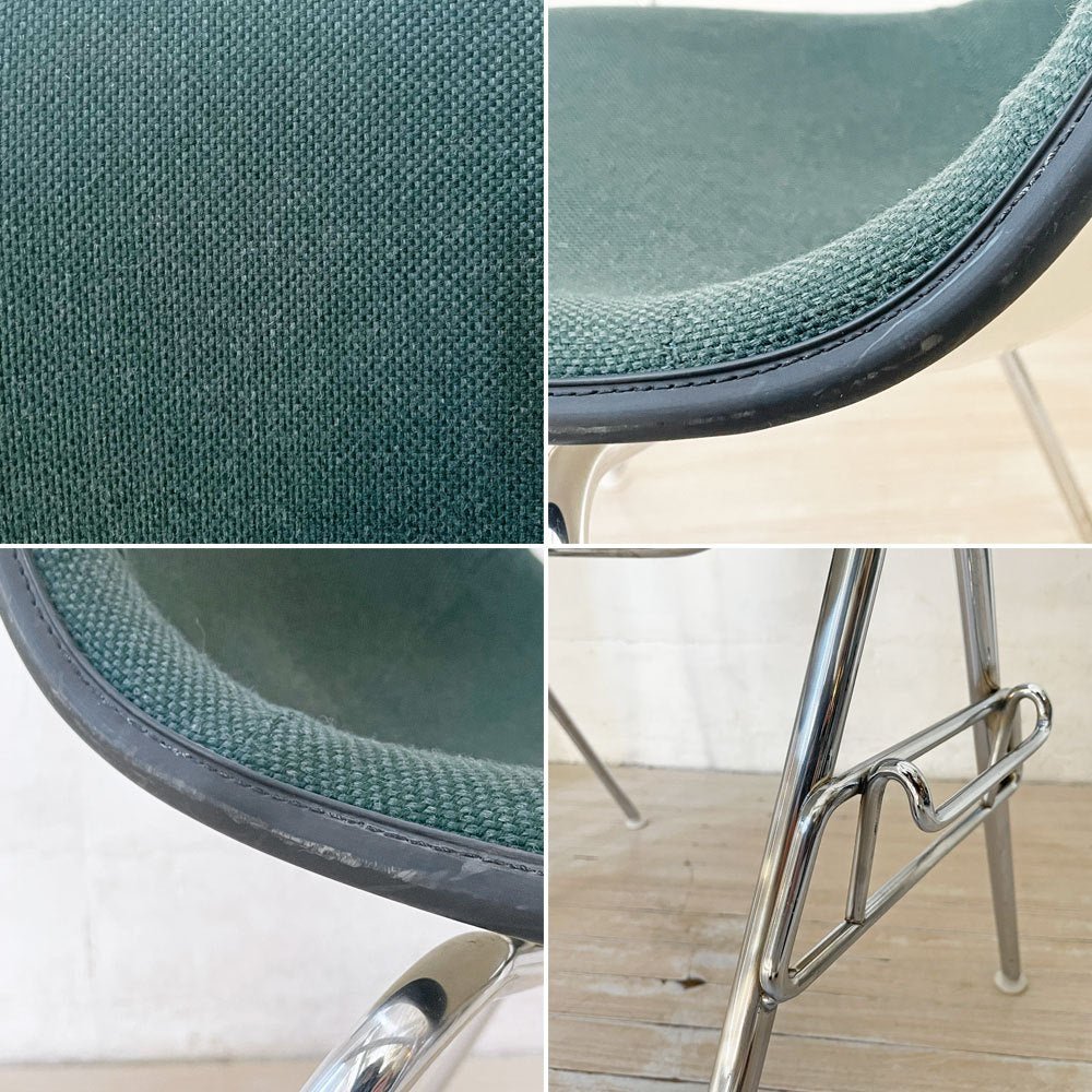 ハーマンミラー Herman Miller サイドシェルチェア セカンド 2nd ビンテージ アプホルスター スクールベース スタッキングベース 肘掛けテーブル付 イームズ ミッドセンチュリー E ★