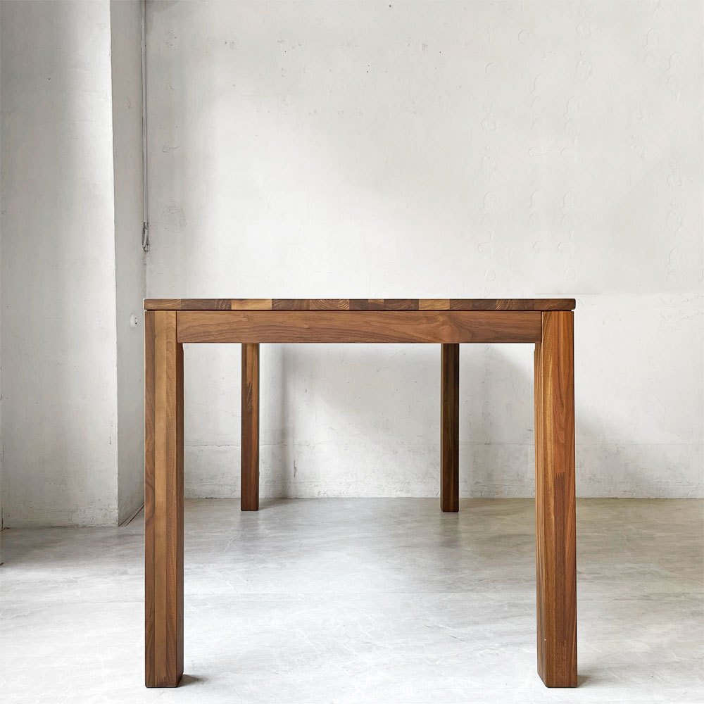 無印良品 MUJI ウォールナット 無垢集成材 ダイニングテーブル 木製テーブル 2ドロワー Ｗ140cm 定価￥99.000- ★