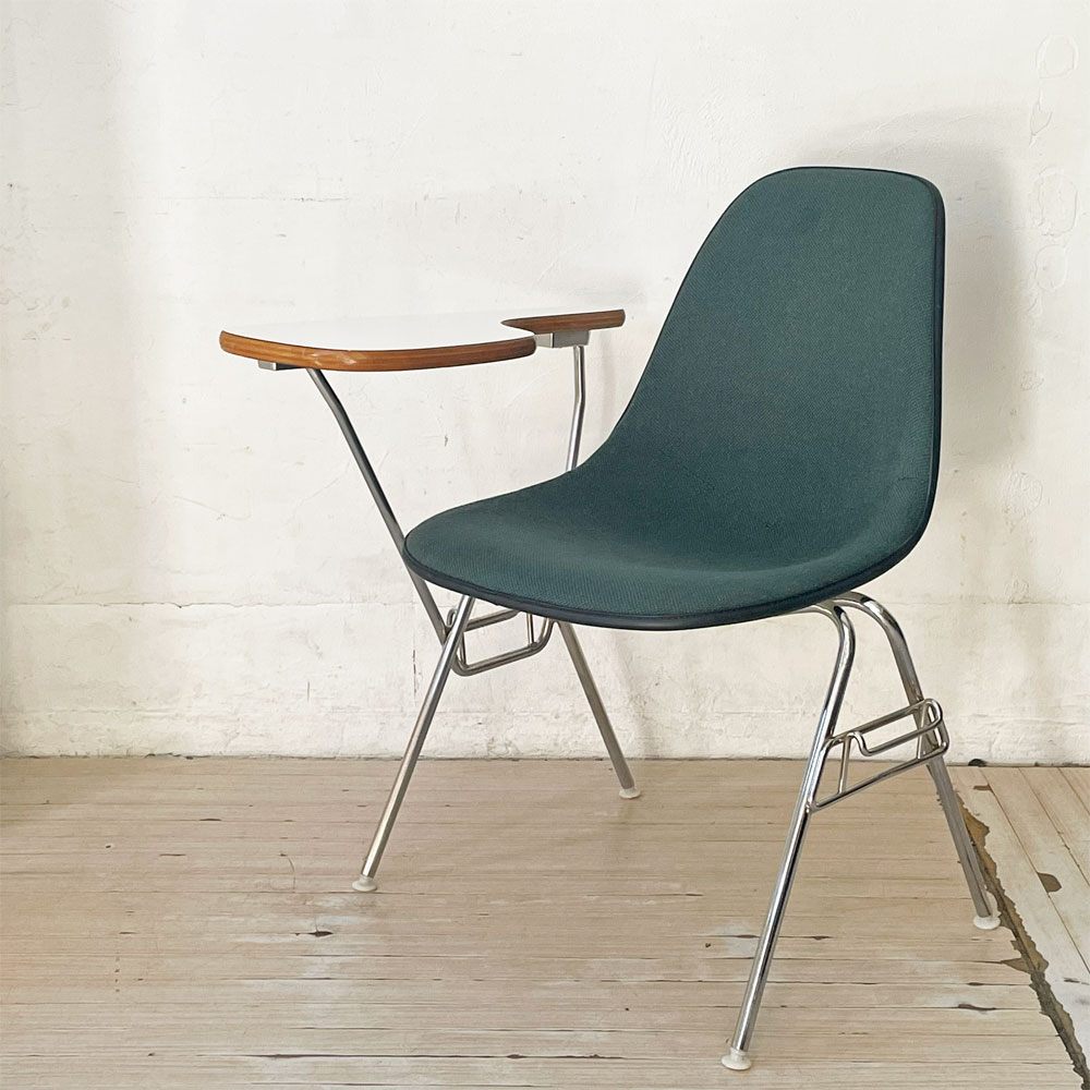 ハーマンミラー Herman Miller サイドシェルチェア セカンド 2nd ビンテージ アプホルスター スクールベース スタッキングベース 肘掛けテーブル付 イームズ ミッドセンチュリー C ★