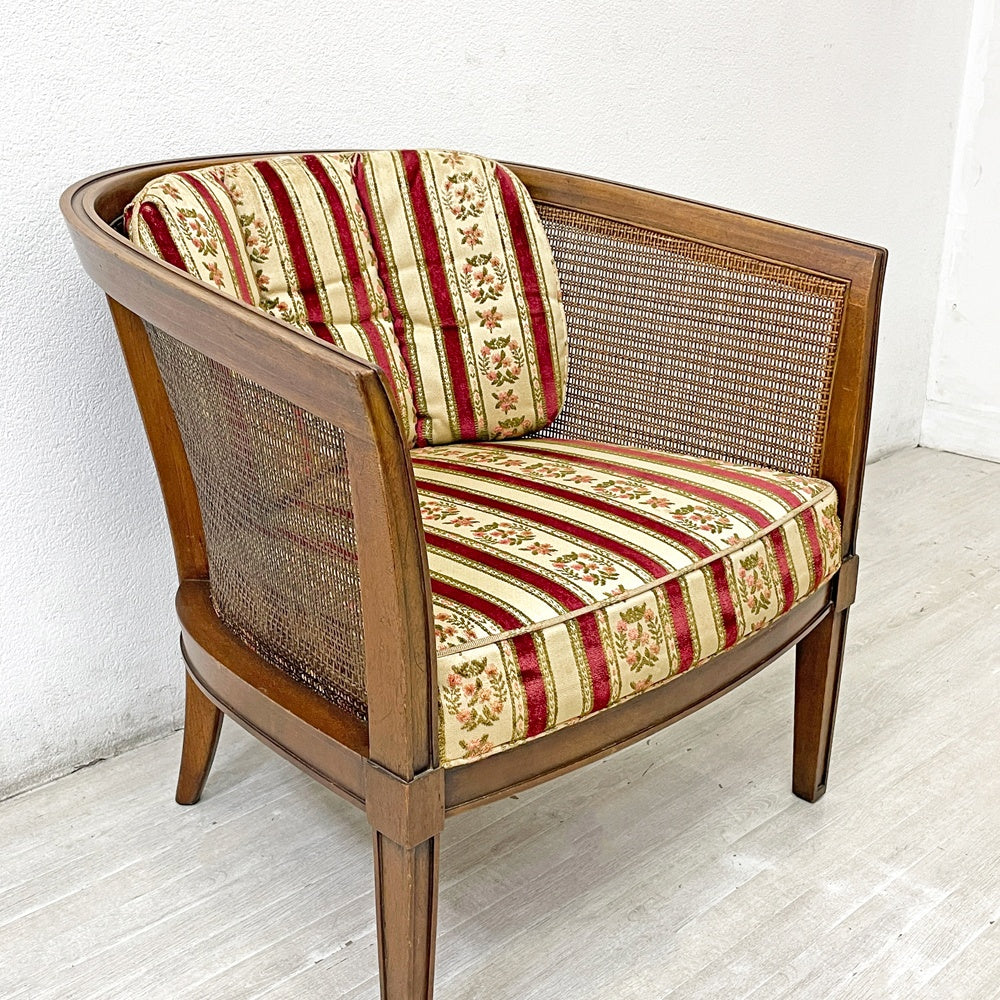ドレクセルヘリテイジ DREXEL HERITAGE トライユン TRIUNE アップホルスタリーチェア UPHOLSTERY CHAIR ラタン張り USビンテージ A ●