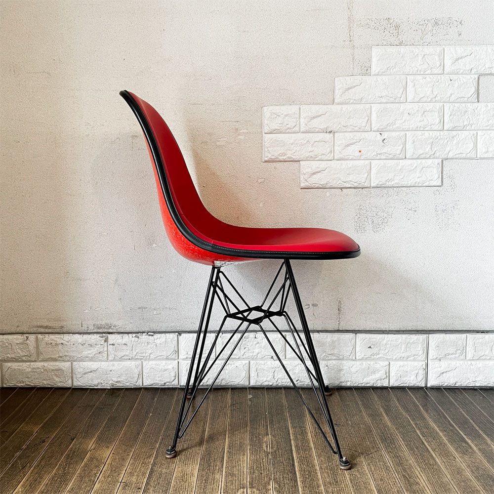 ハーマンミラー Herman Miller サイドシェルチェア セカンド 2nd FRP ナウガレザー エッフェルベース C&R イームズ ビンテージ ◎