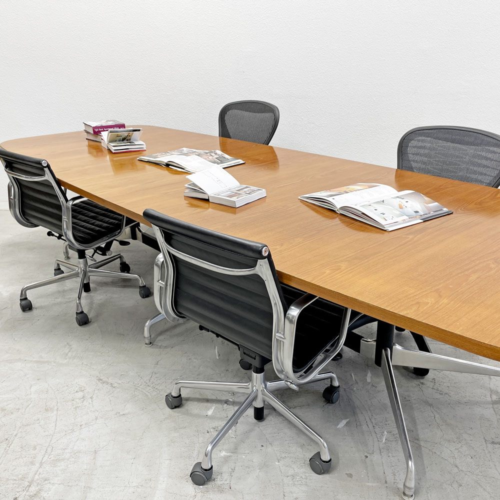 ハーマンミラー Herman Miller レクタンギュラーテーブル セグメンテッドベース ミーティングテーブル ダイニングテーブル ローズウッド天板 W330cm イームズ ビンテージ 〓