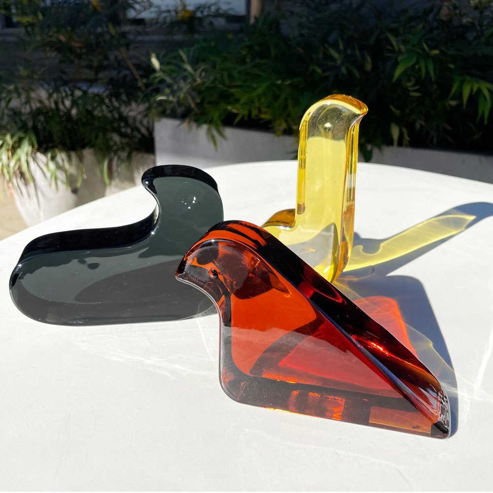 イッタラ iittala ミナペルホネン mina perhonen ガラスバード レモン イエロー 皆川明 オブジェ ペーパーウェイト フィンランド 北欧雑貨 箱付 ★