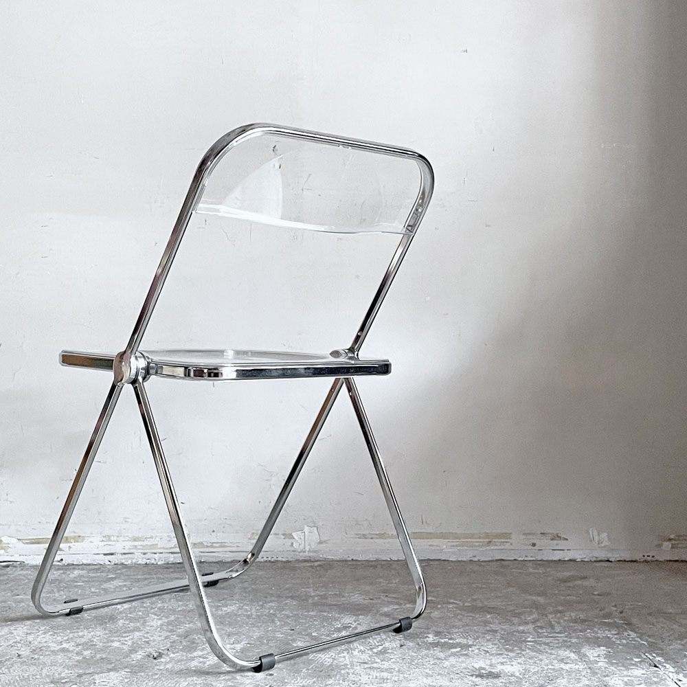 アノニマカステッリ ANONIMA CASTELLI プリアチェア PLIA チェア クリア クロームフレーム ジャンカルロ・ピレッティ Giancarlo Piretti イタリア B ■