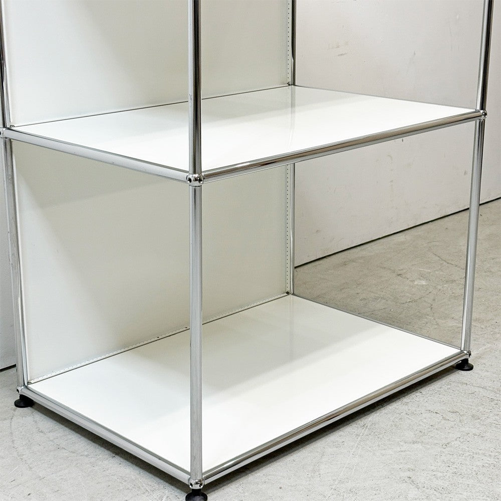 ユーエスエムハラー USMハラー USM Haller キャビネット シェルフ 1列2段 オープン H104cm ピュアホワイト モダンデザイン スイス ●