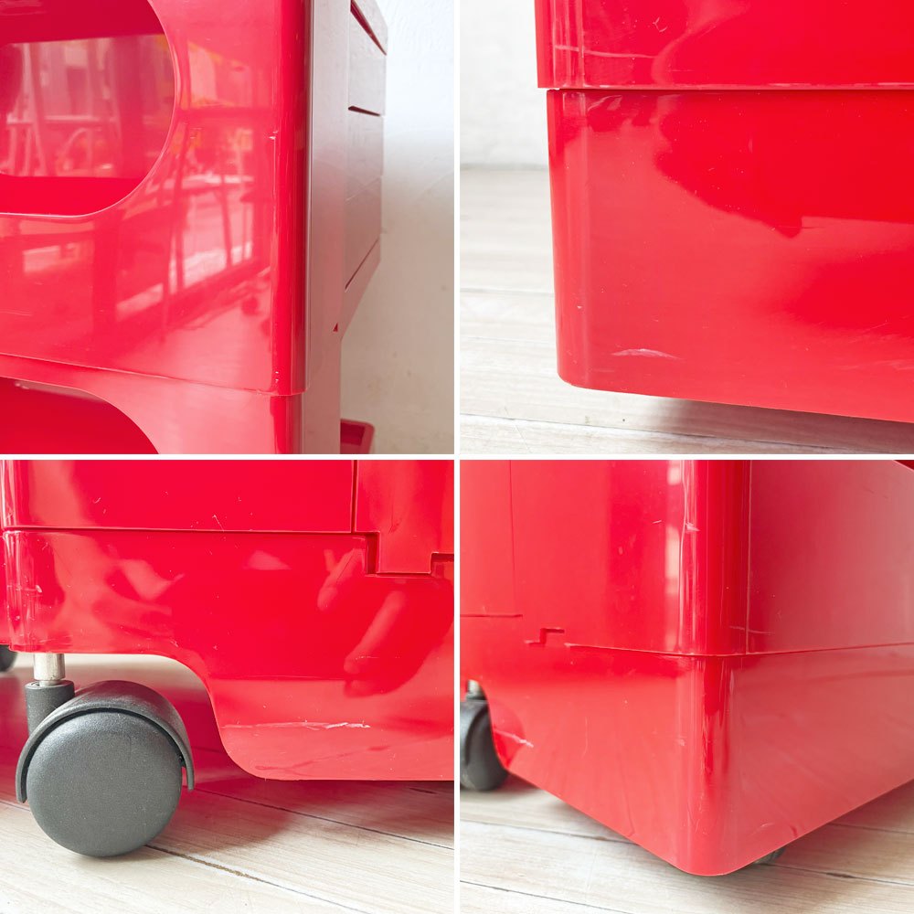 ビーライン B-LINE ボビーワゴン BOBY WAGON 3段3トレー レッド ジョエ・コロンボ メトロクス MoMA イタリア 定価￥82,500- ★