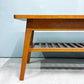 パシフィックファニチャーサービス P.F.S. ローテーブル DH TEA TABLE WITH SHELF Lサイズ W120cm ナラ材 マガジンラック付 ダークブラウン 定価：￥70,400- ◎