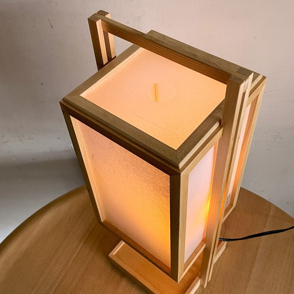 らんぱだ Lampada スタンドライト 行灯 A520 仁 jin 国産檜材 雲竜 ジャパンディスタイル 保管品 B ■