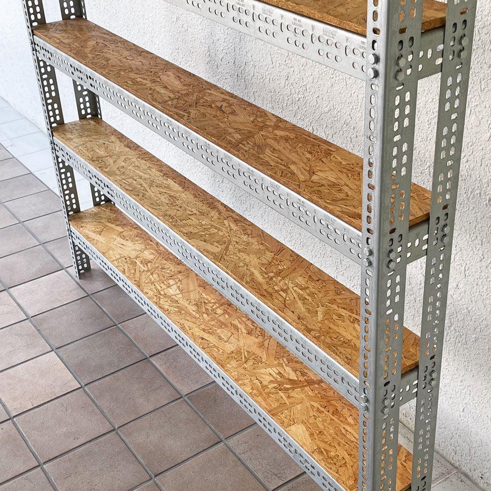 リオン LYON アングルシェルフ SLOTTED ANGLE SHELF オープンシェルフ 6段 インダストリアル P.F.S取扱い セミオーダーサイズ ◇
