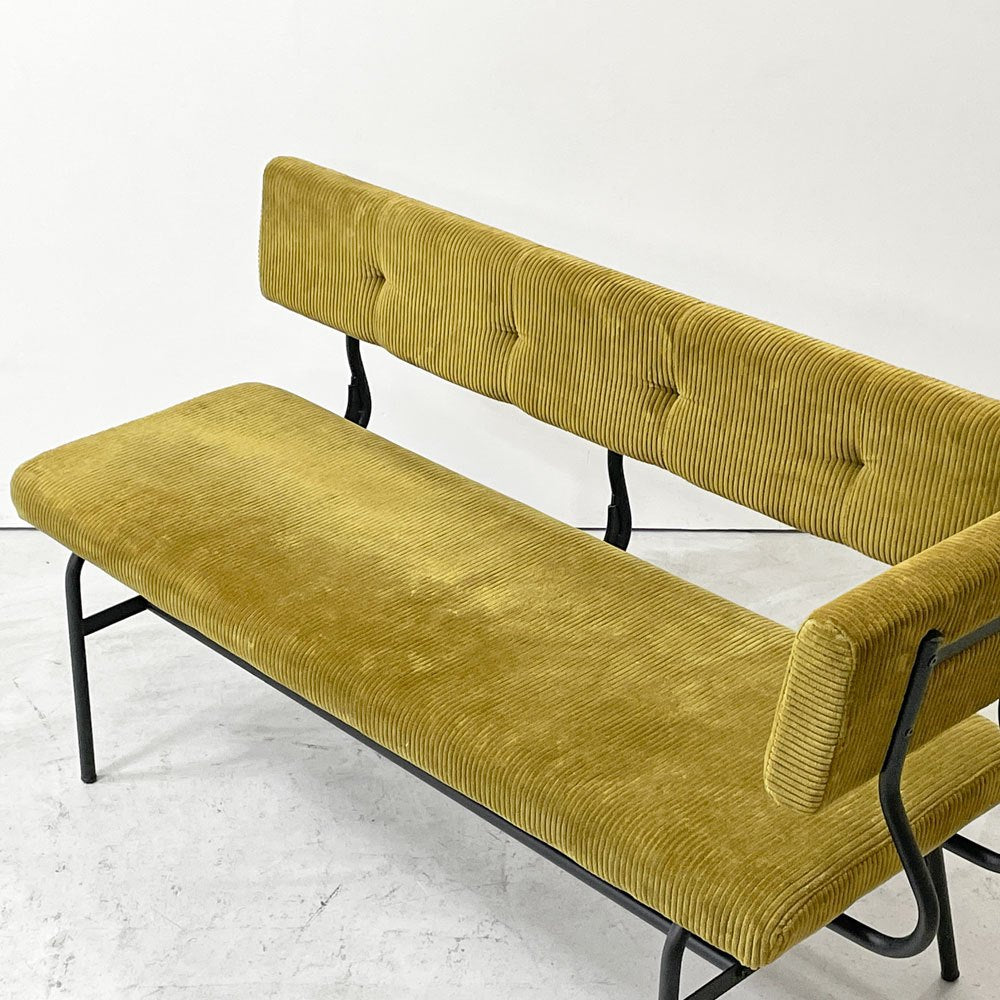 ジャーナルスタンダードファニチャー journal standard Furniture パクストン LDベンチ PAXTON LD BENCH ベンチバックレスト アームパーツ付 アンバー コーデュロイ ●