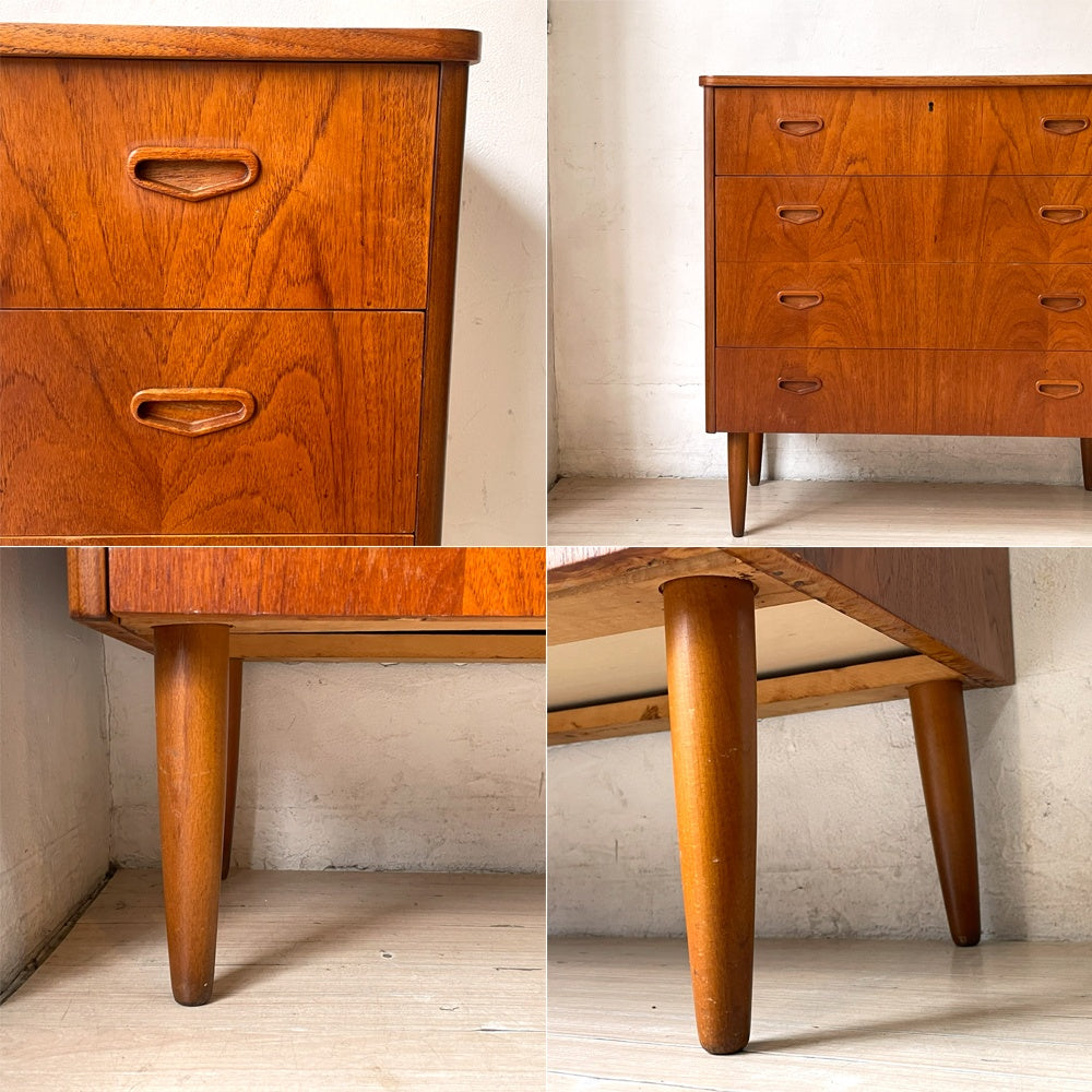 北欧ビンテージ Scandinavian チーク材 チェスト Teakwood 4dr Chest スウェーデン Sweden Vintage ★