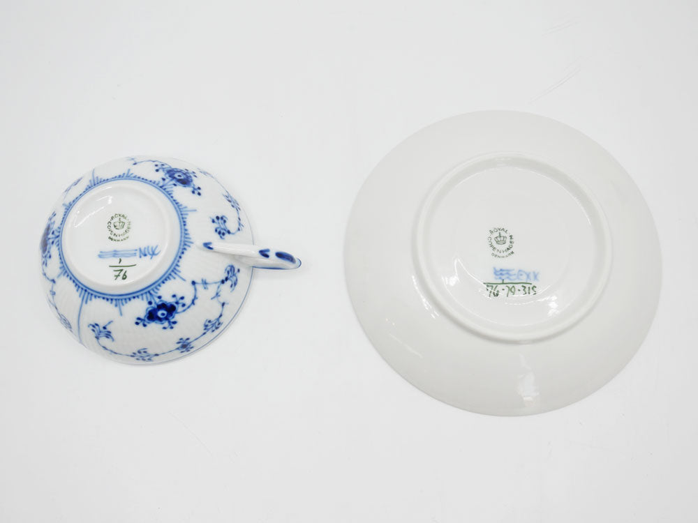 ロイヤルコペンハーゲン ROYAL COPENHAGEN ブルーフルーテッド プレイン Blue Fluted Plain ティーカップ&ソーサー C&S デンマーク 北欧食器  ●