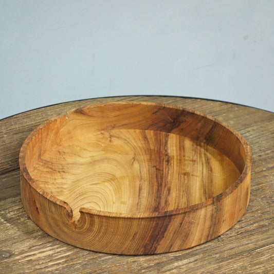 運天達也 木製 丸盆 深皿 29cm トレイ 現代作家 ◎