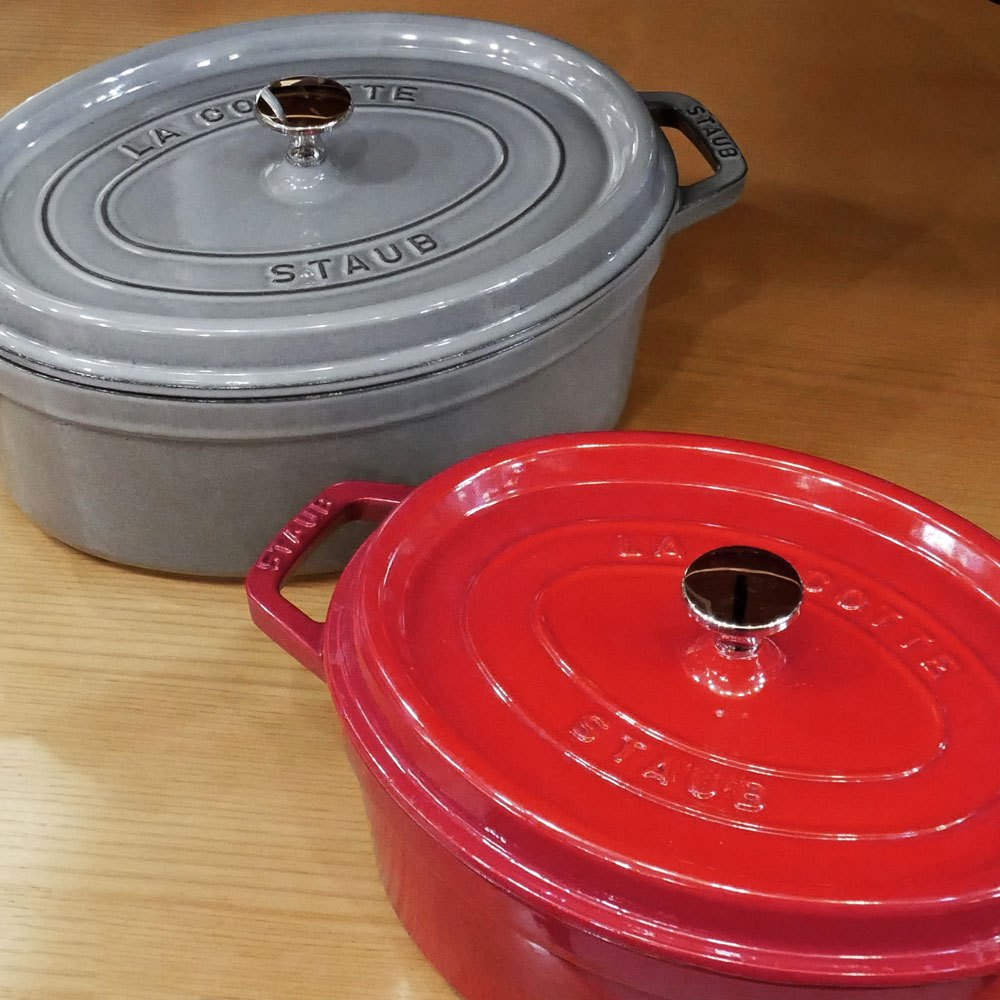 ストウブ STAUB ピコ ココット オーバル 両手鍋 グレー 29cm 鋳物 キャセロール ガス オーブン IH対応 フランス 定価¥ 45,100 ●