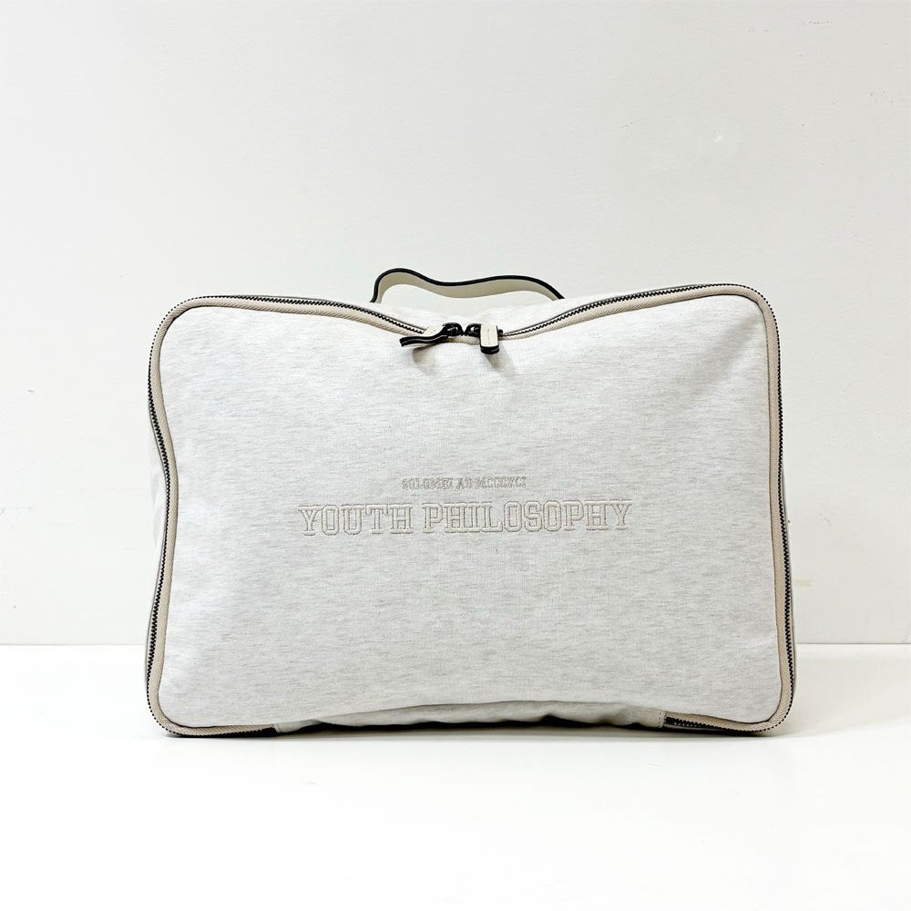 ブルネロクチネリ BRUNELLO CUCINELLI スウェット生地 ハンドバッグ イタリア 約W36×D11×H25cm ホワイトライン ●