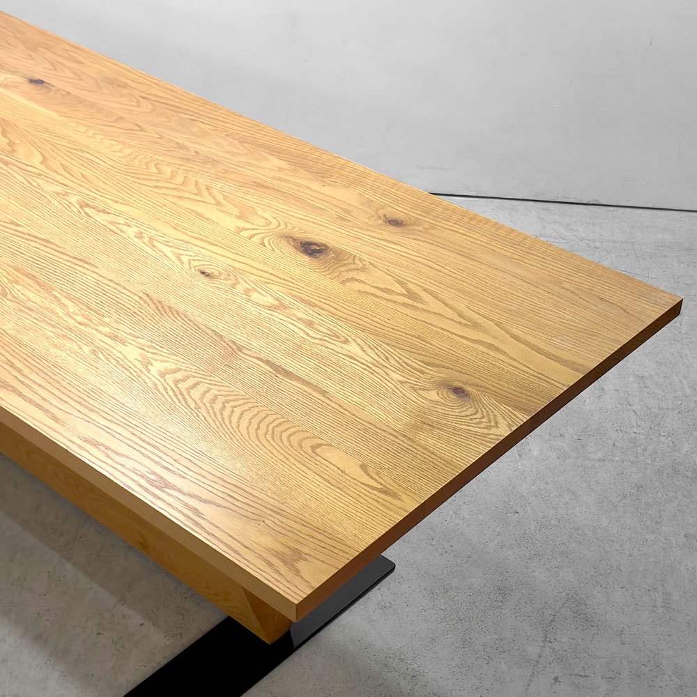 ヒラシマ HIRASHIMA リベリア プラス LIBERIA PLUS ダイニングテーブル 天板下ラック付き オーク無垢材 W182cm ナチュラルモダン ●