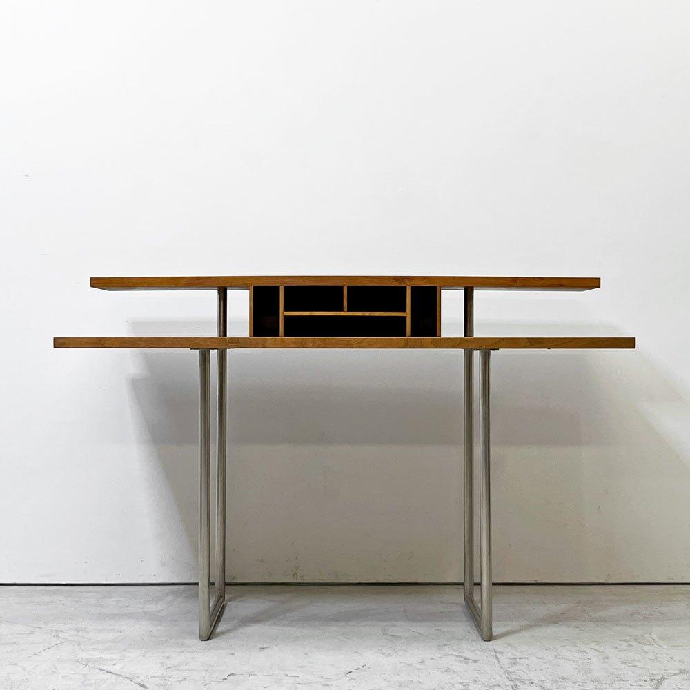 ザ・コンランショップ THE CONRAN SHOP アイリーンデスク EILEEN ウォールナット材 収納棚付 スチール脚 モダンデザイン ●