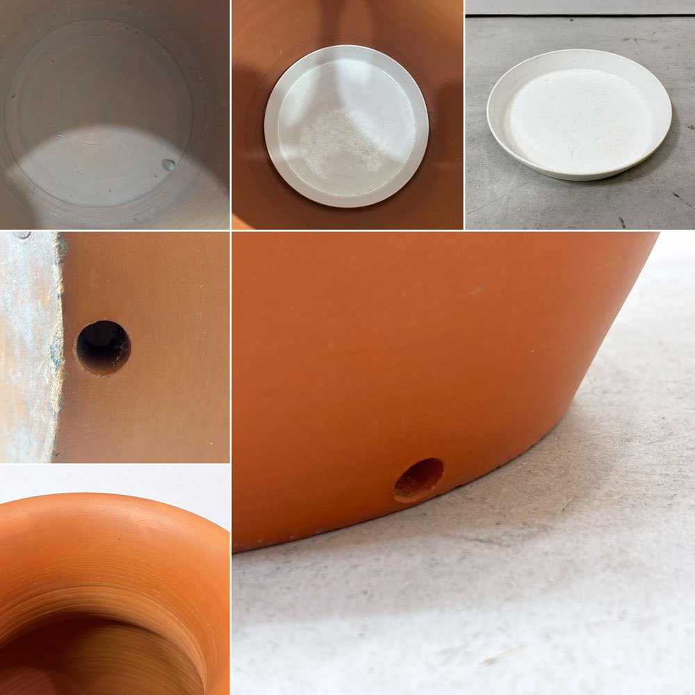 STEFANI テラコッタ 大型 植木鉢 プランター 花瓶 フラワーベース 壷 ディスプレイ 什器 シンプル リゾート H53cm ブラジル製 ●