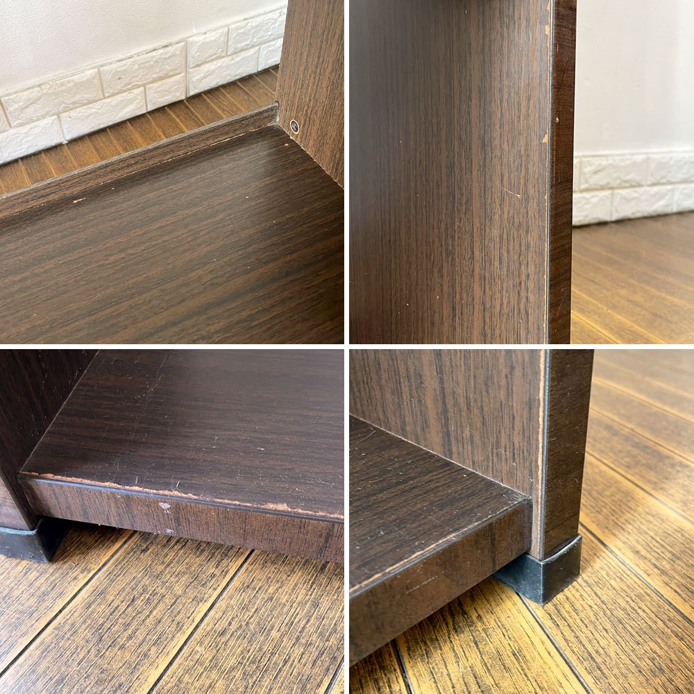 ジャパンビンテージ Japan Vintage 古い木味の本棚 4段 ブックシェルフ オープンシェルフ 飾り棚 昭和レトロ 古家具 ◎
