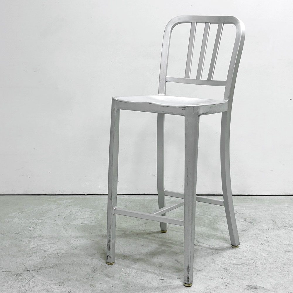 ネイビーバースツール Navy BarStool カウンターチェア アルミニウム インダストリアル リプロダクト B ●