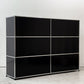 ユーエスエムハラー USMハラー USM Haller モジュラーファニチャー キャビネット シェルフ 2列3段 ドロップダウンドア×4 ドロワー×2 グラファイトブラック ●