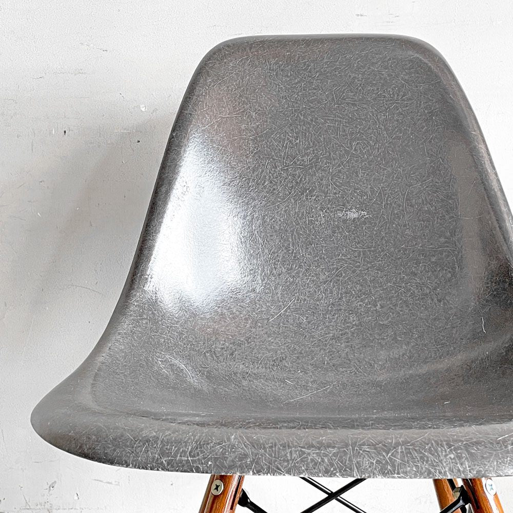 ハーマンミラー Herman Miller サイドシェルチェア セカンド 2nd FRP エレファントハイドグレー ドゥエルレッグ C&Rイームズ ミッドセンチュリー ■