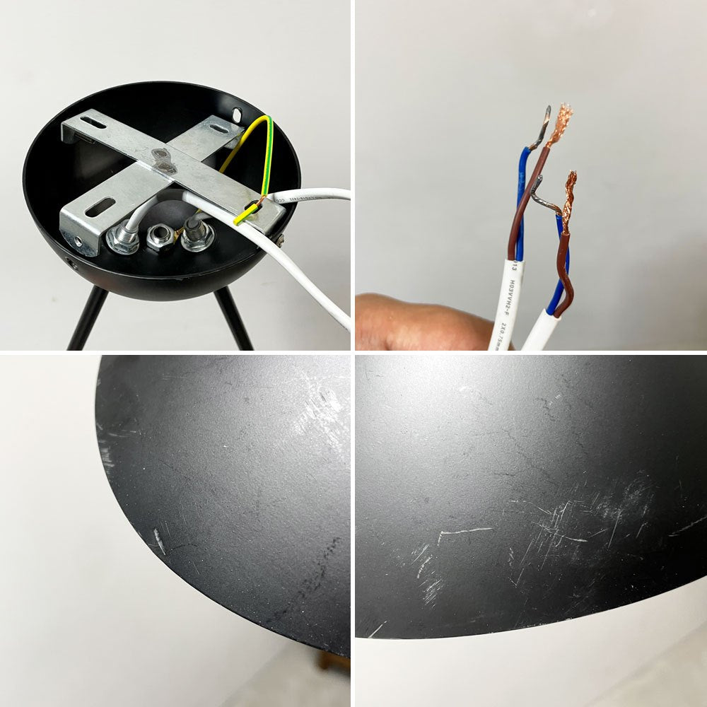 セルジュ ムーユ Serge Mouille ペンダントライト 2灯 リプロダクト品 ブラック スチール 廃番 要電気工事 ●