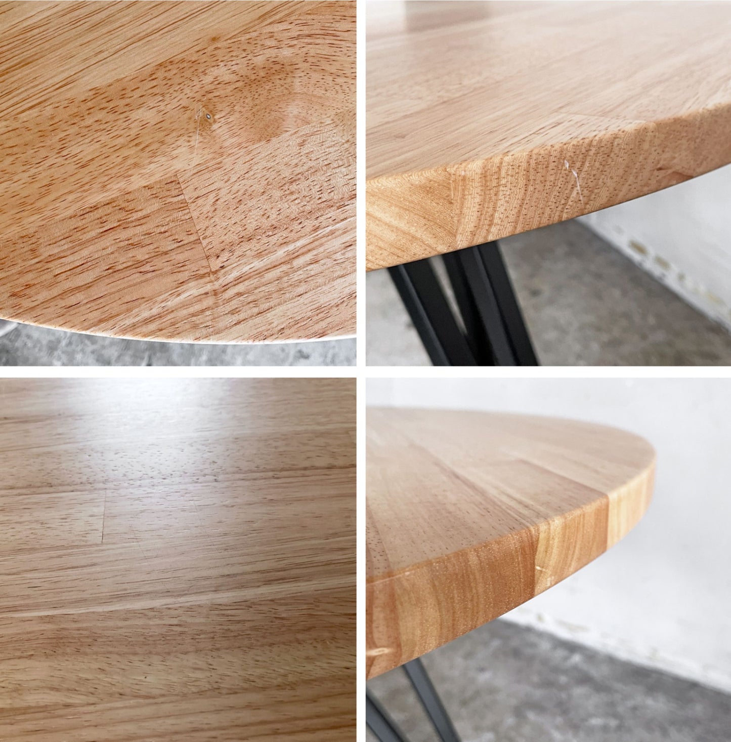 かなでもの KANADEMONO ザ・カフェテーブル THE CAFE TABLE ラバーウッド ラウンド Φ90cm スチール ナチュラル × ブラック ■