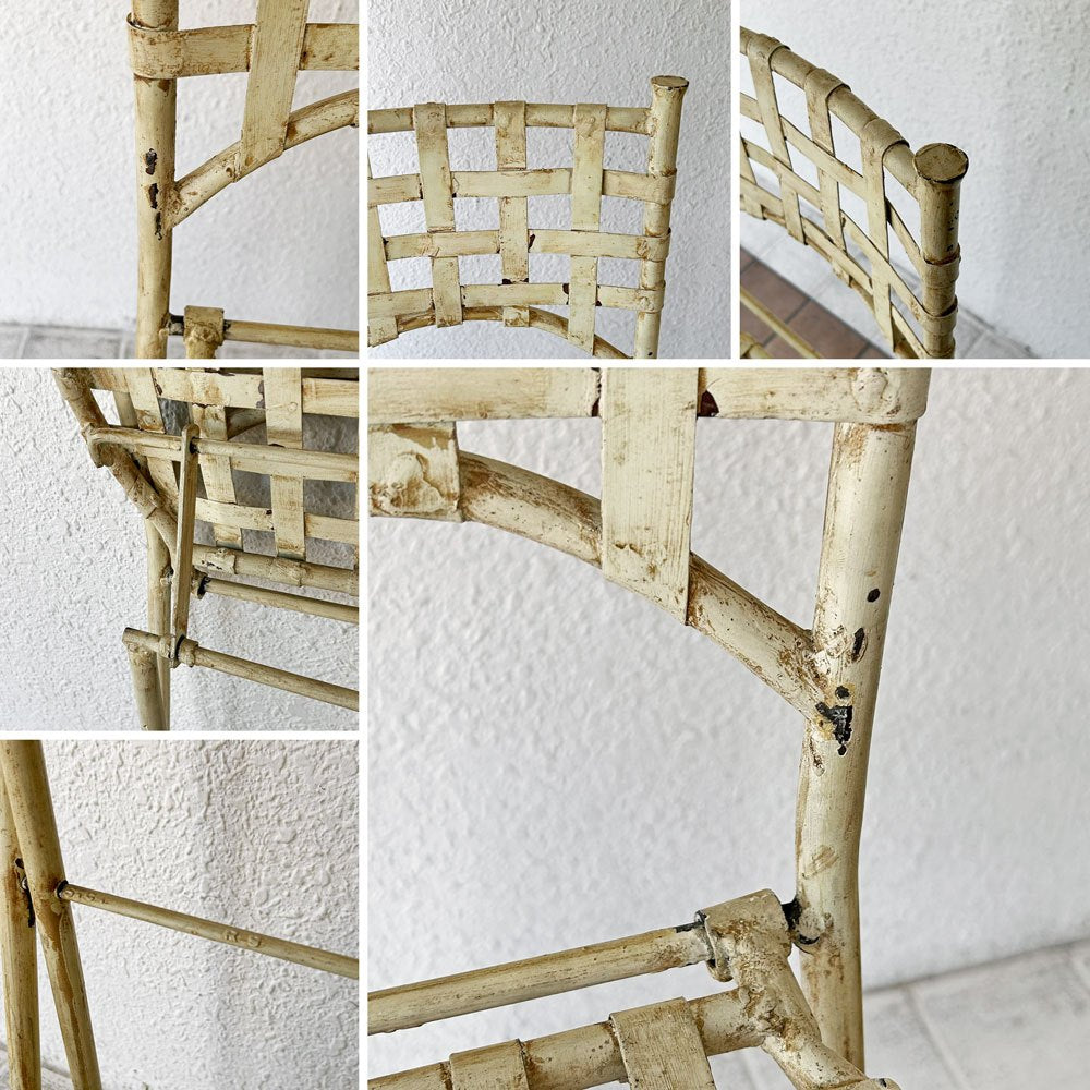 ビンテージ Vintage アイアン カウンターチェア ハイスツール フォールディング 折り畳み フレンチスタイル 屋外使用可 ◇
